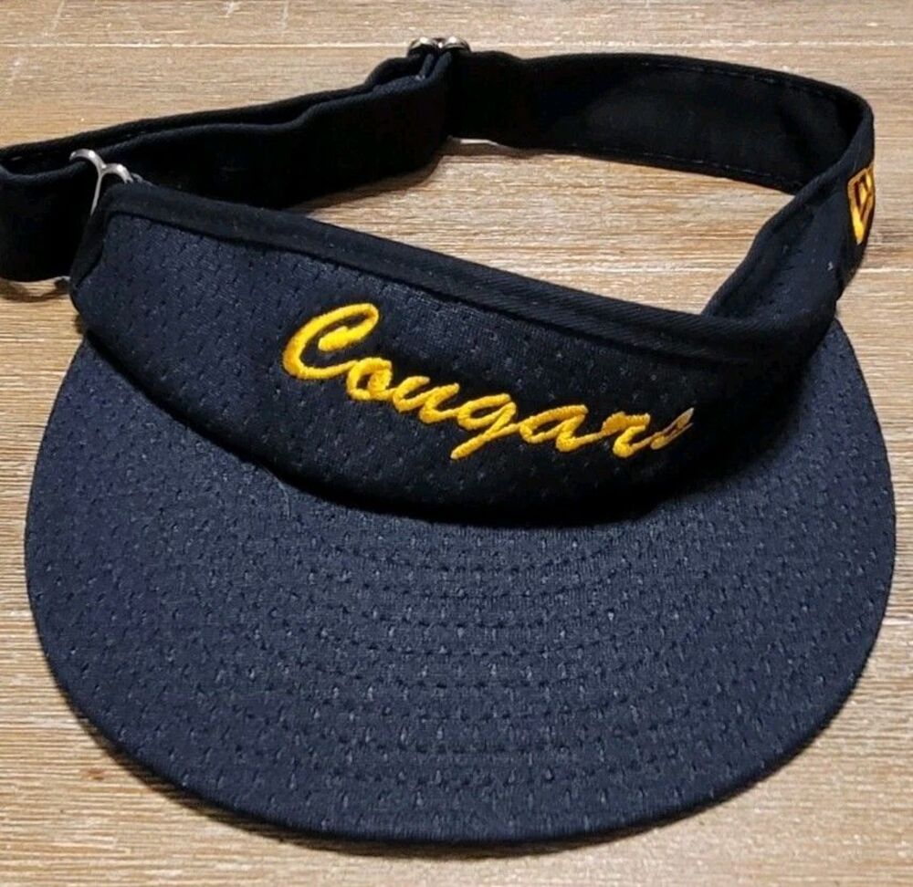 Vintage Cougars Black Yellow Logo Visor New Era Adjustable Strap